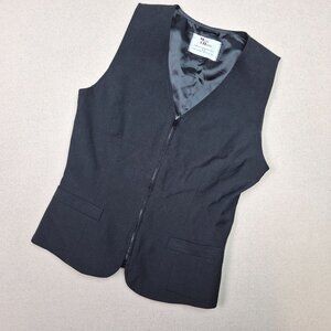 Murphy & Hartelius Formal Vest Sleeveless Waistcoat Women's Black Full Zip Sz XS